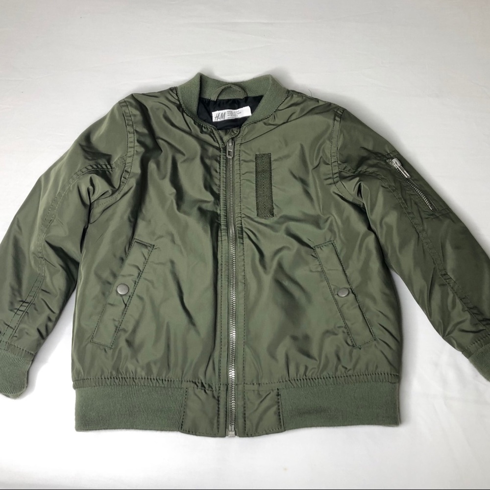 H&M Olive Green Bomber Jacket for Boys